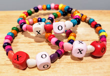 Load image into Gallery viewer, XO Wood Bead Bracelet