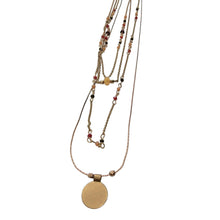 Load image into Gallery viewer, Rose Gold Layered Charm and Beaded Necklace
