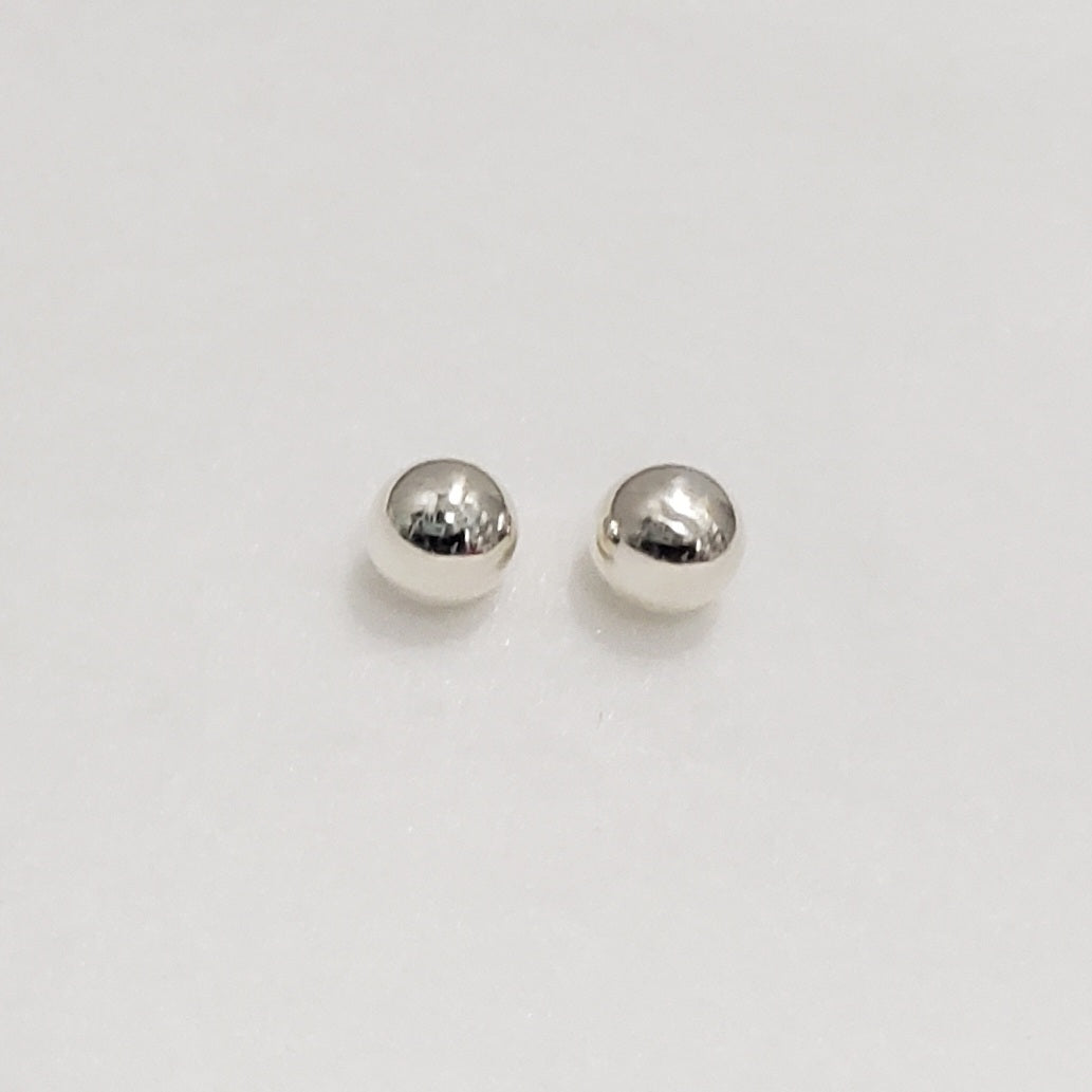 10mm Silver Ball Stud Earrings