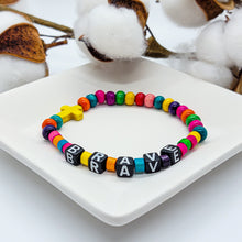 Load image into Gallery viewer, We all know someone who is BRAVE! Someone who is fighting a battle of some type. Someone who is inspiring us with their bravery. Colorful &amp; full of spirit this bracelet is for them. Let that person know how you see them...BRAVE!
