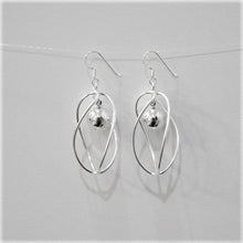 Load image into Gallery viewer, 2&quot; Sterling Silver Teardrop Wire Wrap w/Ball Earrings
