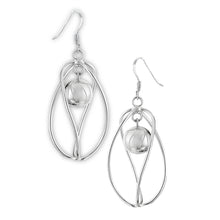 Load image into Gallery viewer, 2&quot; Sterling Silver Teardrop Wire Wrap w/Ball Earrings
